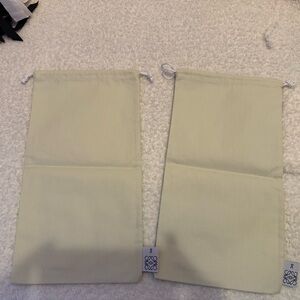 QC Neutral Cream Drawstring Accessory Pouches by Loewe